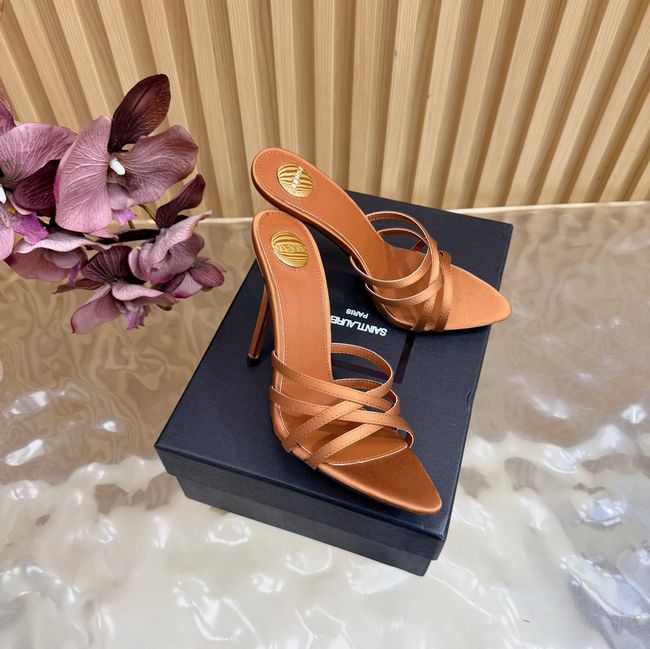 Saint Laurent in satin crepe and rhinestones Heel 9CM 69002-5 Saint Laurent in satin crepe and rhinestones Heel 9CM 69002-5