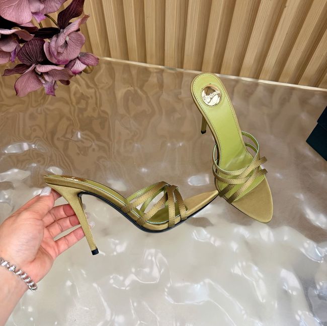 Saint Laurent in satin crepe and rhinestones Heel 9CM 69002-6 Saint Laurent in satin crepe and rhinestones Heel 9CM 69002-6