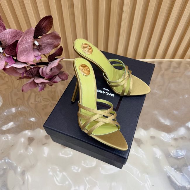 Saint Laurent in satin crepe and rhinestones Heel 9CM 69002-6 Saint Laurent in satin crepe and rhinestones Heel 9CM 69002-6