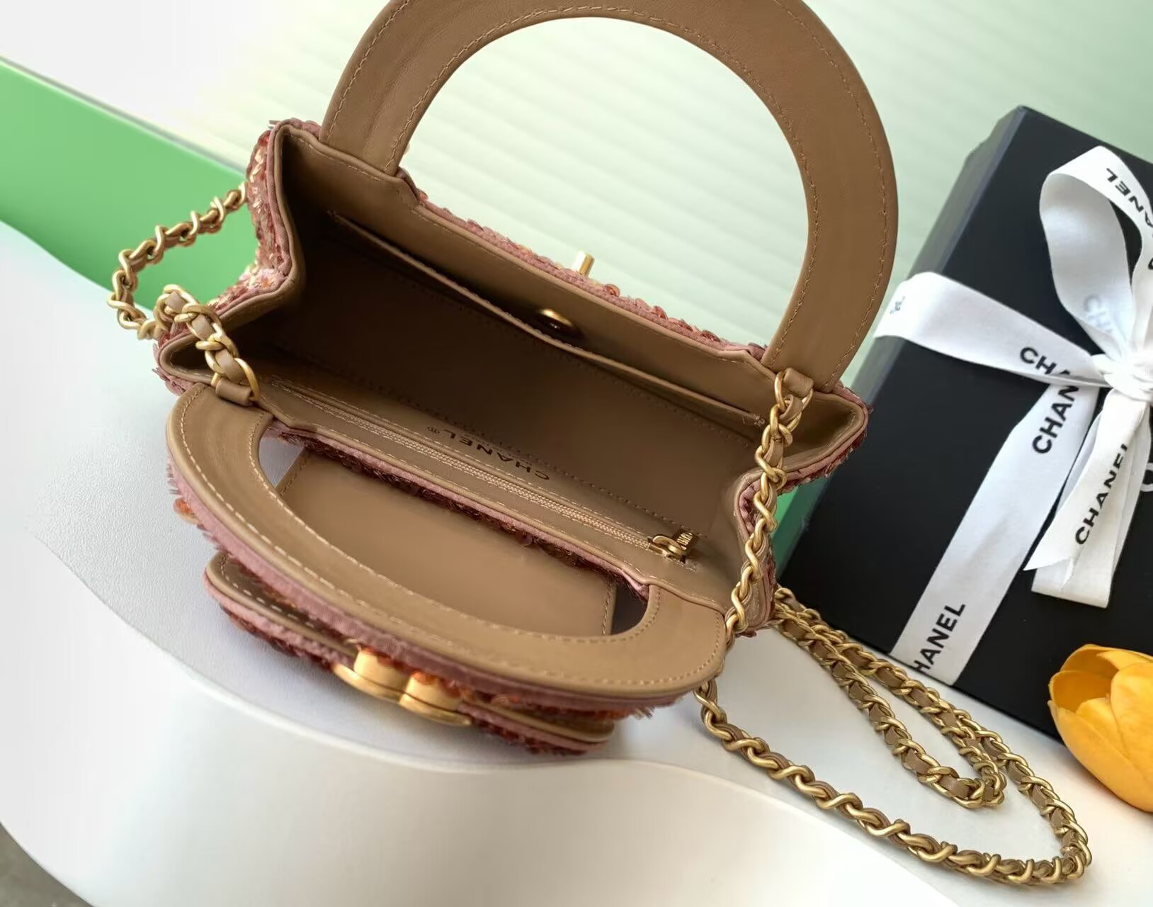 CHANEL Mini Shopping Bag Sequin Kelly Handle Bag AS4416 Brown CHANEL Mini Shopping Bag Sequin Kelly Handle Bag AS4416 Brown