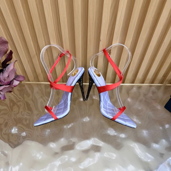 Saint Laurent in satin crepe and rhinestones Heel 10CM 69014-3 Saint Laurent in satin crepe and rhinestones Heel 10CM 69014-3