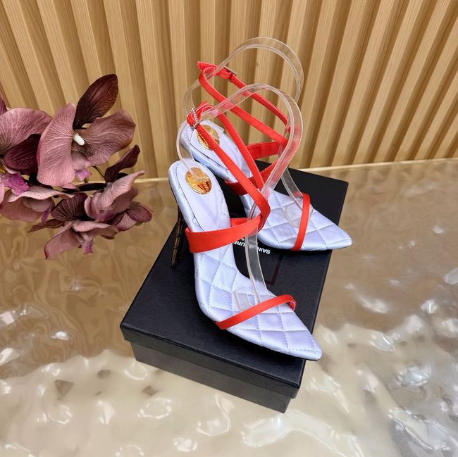 Saint Laurent in satin crepe and rhinestones Heel 10CM 69014-3 Saint Laurent in satin crepe and rhinestones Heel 10CM 69014-3
