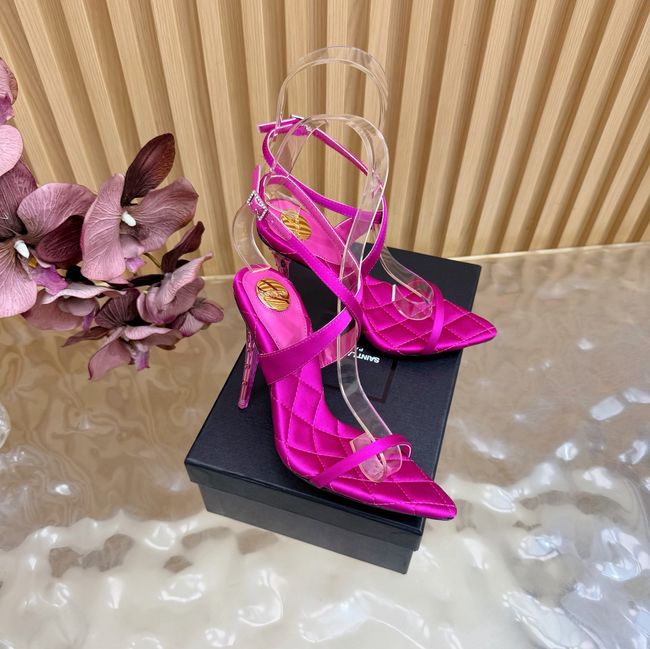 Saint Laurent in satin crepe and rhinestones Heel 10CM 69014-6 Saint Laurent in satin crepe and rhinestones Heel 10CM 69014-6