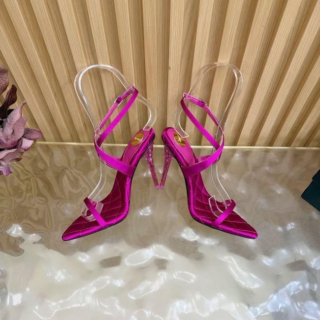 Saint Laurent in satin crepe and rhinestones Heel 10CM 69014-6 Saint Laurent in satin crepe and rhinestones Heel 10CM 69014-6