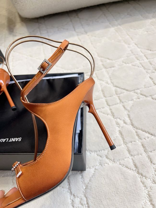 Saint Laurent in satin crepe and rhinestones Heel 10.5CM 69021-3 Saint Laurent in satin crepe and rhinestones Heel 10.5CM 69021-3