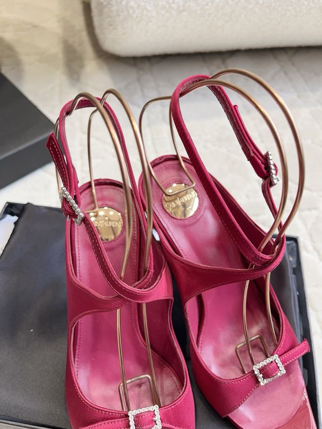 Saint Laurent in satin crepe and rhinestones Heel 10.5CM 69021-4 Saint Laurent in satin crepe and rhinestones Heel 10.5CM 69021-4