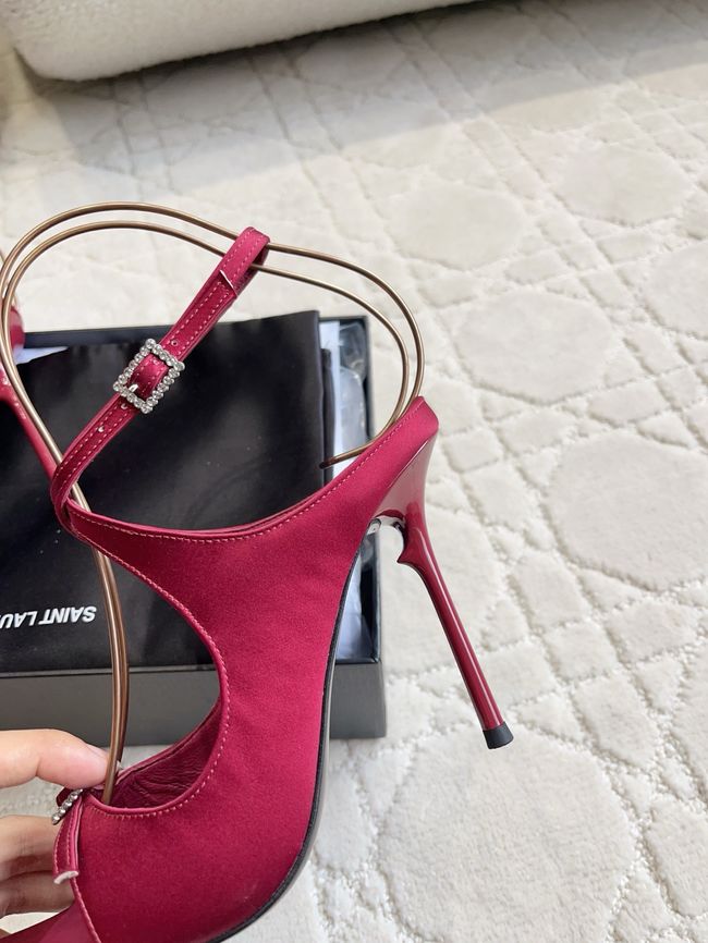 Saint Laurent in satin crepe and rhinestones Heel 10.5CM 69021-4 Saint Laurent in satin crepe and rhinestones Heel 10.5CM 69021-4