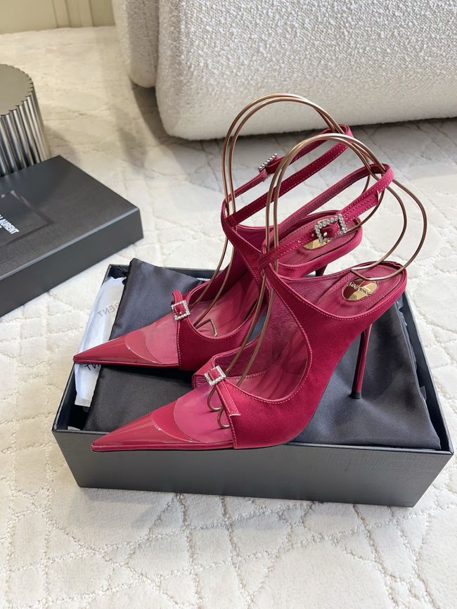 Saint Laurent in satin crepe and rhinestones Heel 10.5CM 69021-4 Saint Laurent in satin crepe and rhinestones Heel 10.5CM 69021-4