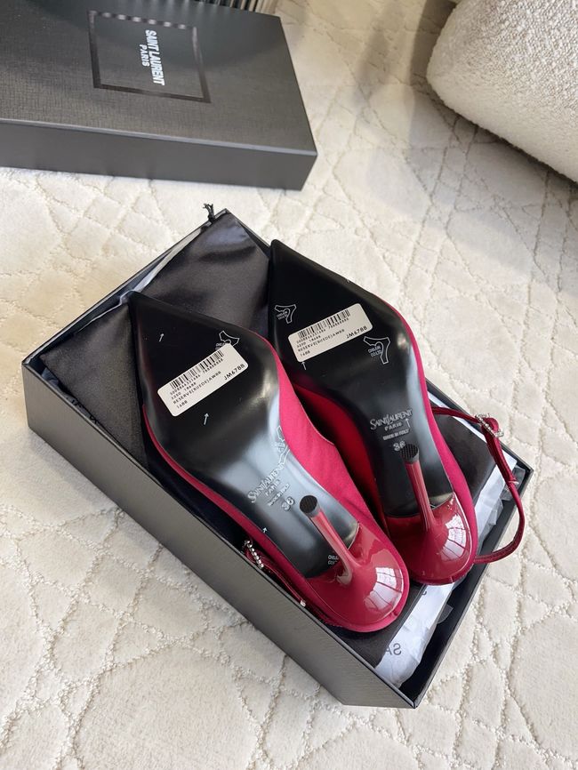 Saint Laurent in satin crepe and rhinestones Heel 10.5CM 69021-4 Saint Laurent in satin crepe and rhinestones Heel 10.5CM 69021-4