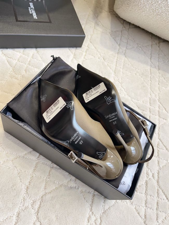 Saint Laurent in satin crepe and rhinestones Heel 10.5CM 69021-5 Saint Laurent in satin crepe and rhinestones Heel 10.5CM 69021-5