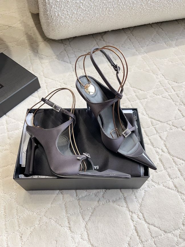 Saint Laurent in satin crepe and rhinestones Heel 10.5CM 69021-6 Saint Laurent in satin crepe and rhinestones Heel 10.5CM 69021-6