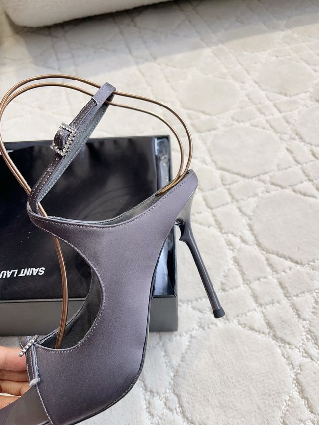 Saint Laurent in satin crepe and rhinestones Heel 10.5CM 69021-6 Saint Laurent in satin crepe and rhinestones Heel 10.5CM 69021-6