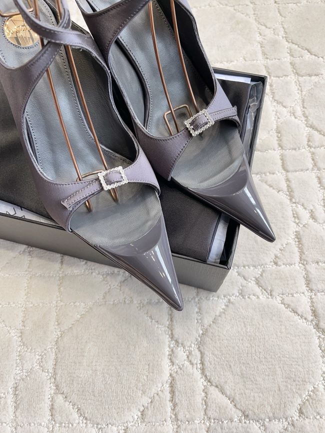 Saint Laurent in satin crepe and rhinestones Heel 10.5CM 69021-6 Saint Laurent in satin crepe and rhinestones Heel 10.5CM 69021-6