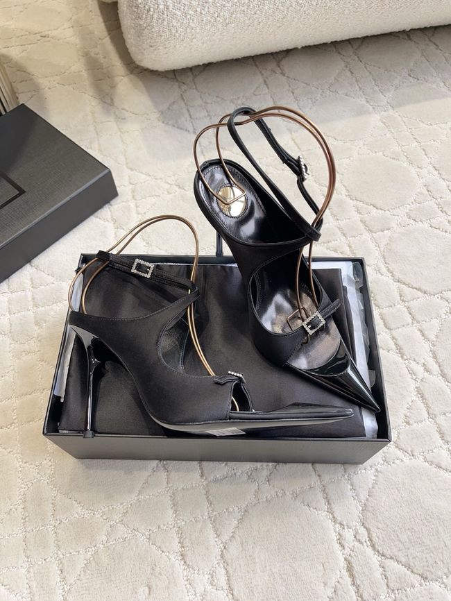 Saint Laurent in satin crepe and rhinestones Heel 10.5CM 69021-7 Saint Laurent in satin crepe and rhinestones Heel 10.5CM 69021-7