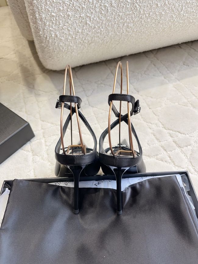 Saint Laurent in satin crepe and rhinestones Heel 10.5CM 69021-7 Saint Laurent in satin crepe and rhinestones Heel 10.5CM 69021-7