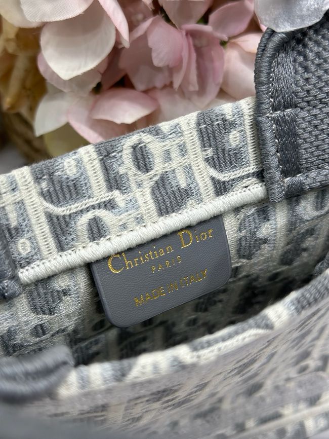Mini Dior Book Tote with Strap Embroidery M1403PE light gray Mini Dior Book Tote with Strap Embroidery M1403PE light gray