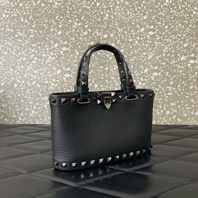 VALENTINO ROCKSTUD mini grained calfskin bag SHI16 black VALENTINO ROCKSTUD mini grained calfskin bag SHI16 black