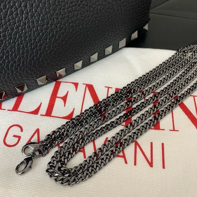 VALENTINO ROCKSTUD mini grained calfskin bag SHI16 black VALENTINO ROCKSTUD mini grained calfskin bag SHI16 black
