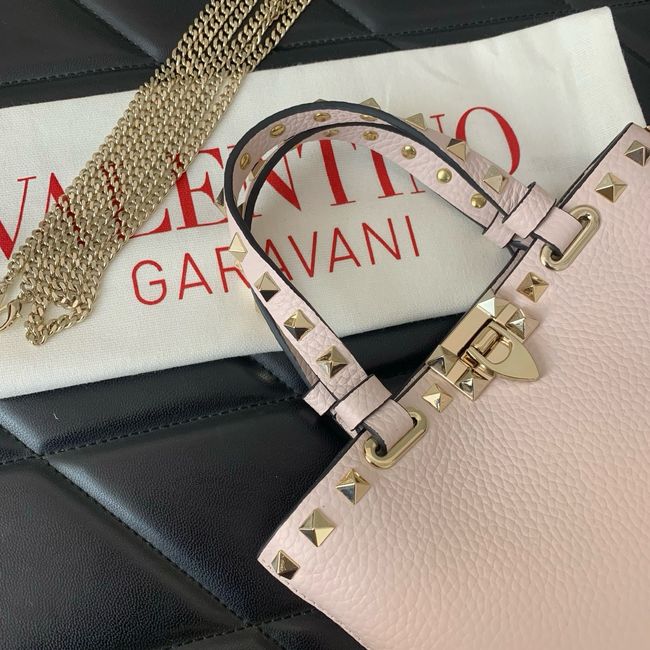 VALENTINO ROCKSTUD mini grained calfskin bag SHI16 light pink VALENTINO ROCKSTUD mini grained calfskin bag SHI16 light pink