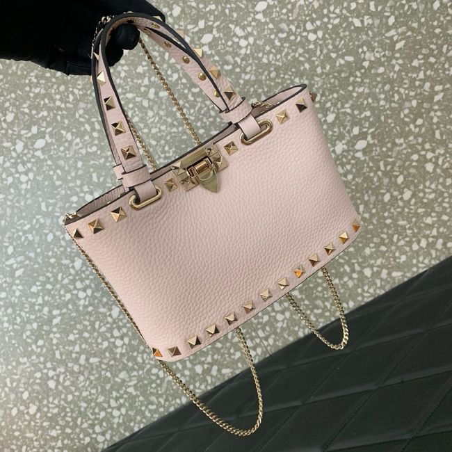 VALENTINO ROCKSTUD mini grained calfskin bag SHI16 light pink VALENTINO ROCKSTUD mini grained calfskin bag SHI16 light pink