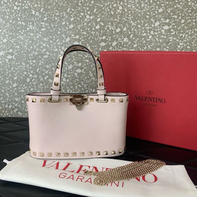 VALENTINO ROCKSTUD mini grained calfskin bag SHI16 light pink VALENTINO ROCKSTUD mini grained calfskin bag SHI16 light pink