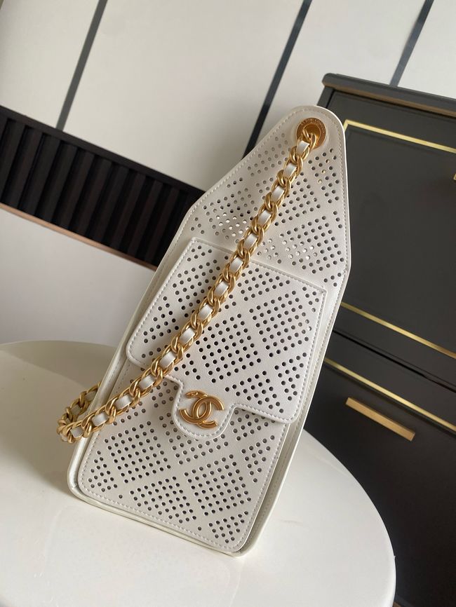 CHANEL 25 Small Handbag Perforated Calfskin AS5293 Ivory CHANEL 25 Small Handbag Perforated Calfskin AS5293 Ivory