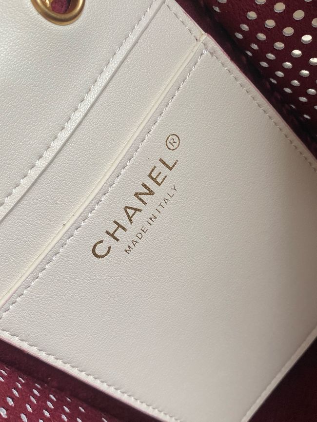CHANEL 25 Small Handbag Perforated Calfskin AS5293 Ivory CHANEL 25 Small Handbag Perforated Calfskin AS5293 Ivory