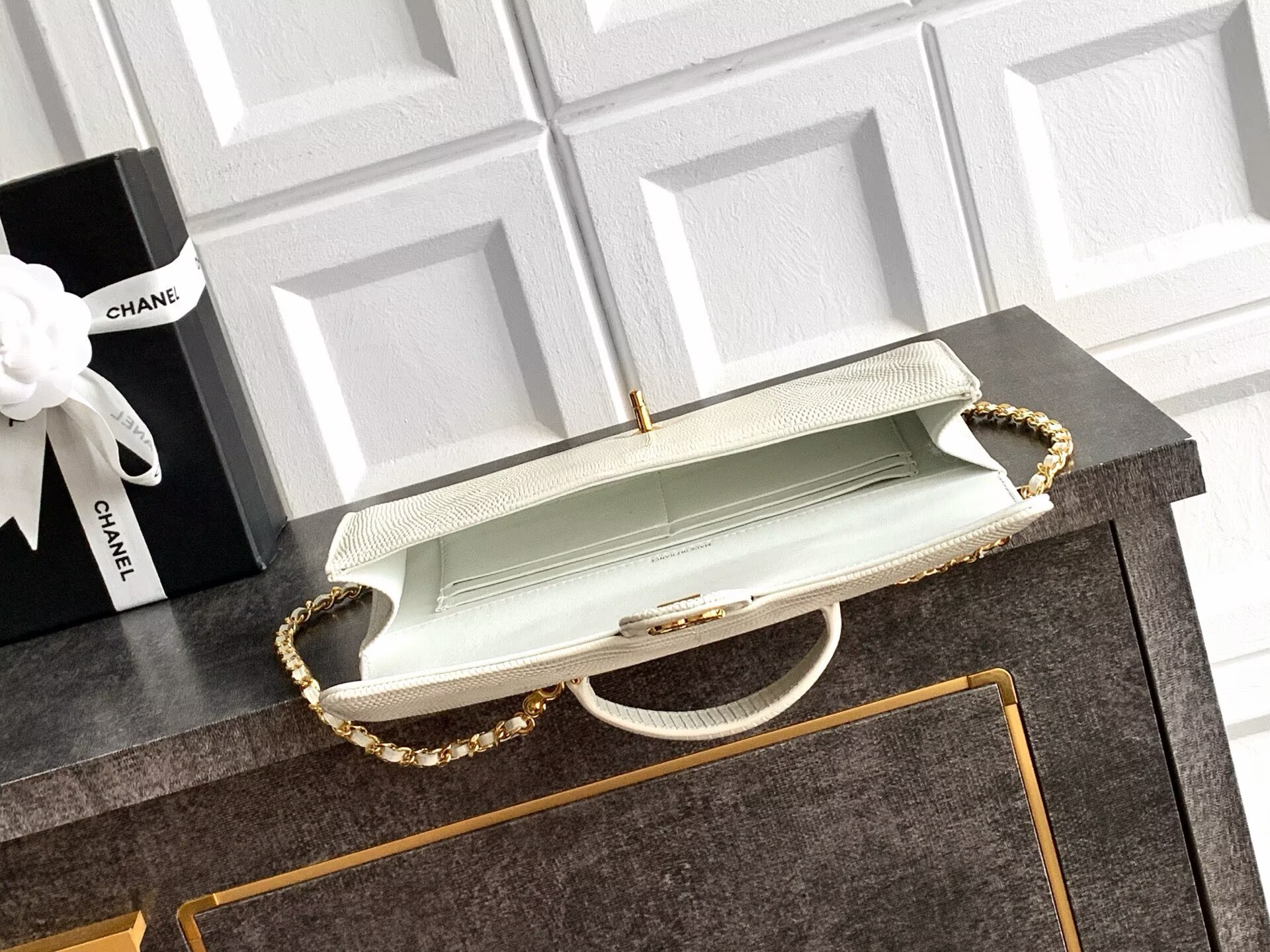 Chanel 26A Original Leather CC Handbag A6430 White