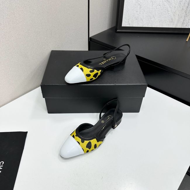 Chanel Slingbacks Lambskin & Mixed Fibers 65080-3 Chanel Slingbacks Lambskin & Mixed Fibers 65080-3