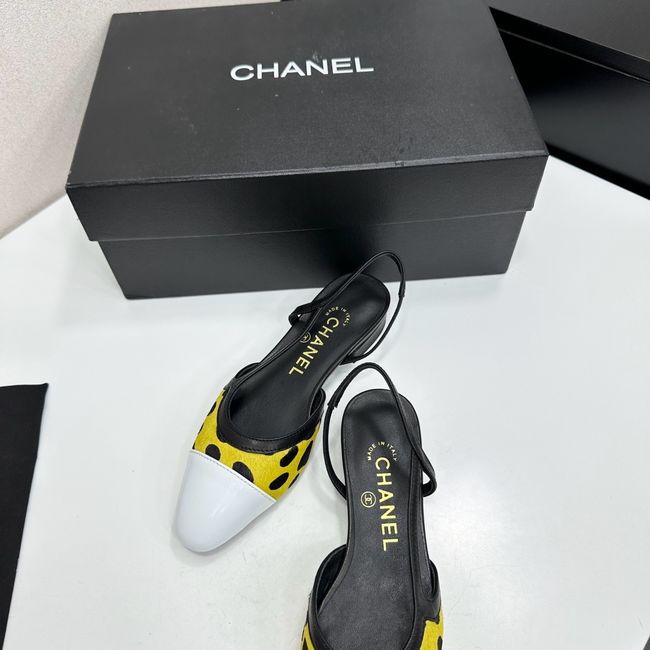 Chanel Slingbacks Lambskin & Mixed Fibers 65080-3 Chanel Slingbacks Lambskin & Mixed Fibers 65080-3