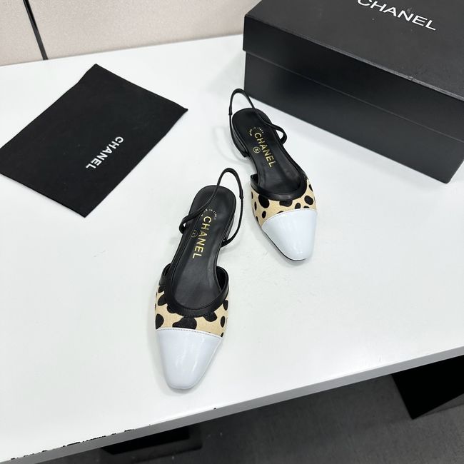 Chanel Slingbacks Lambskin & Mixed Fibers 65080-6 Chanel Slingbacks Lambskin & Mixed Fibers 65080-6