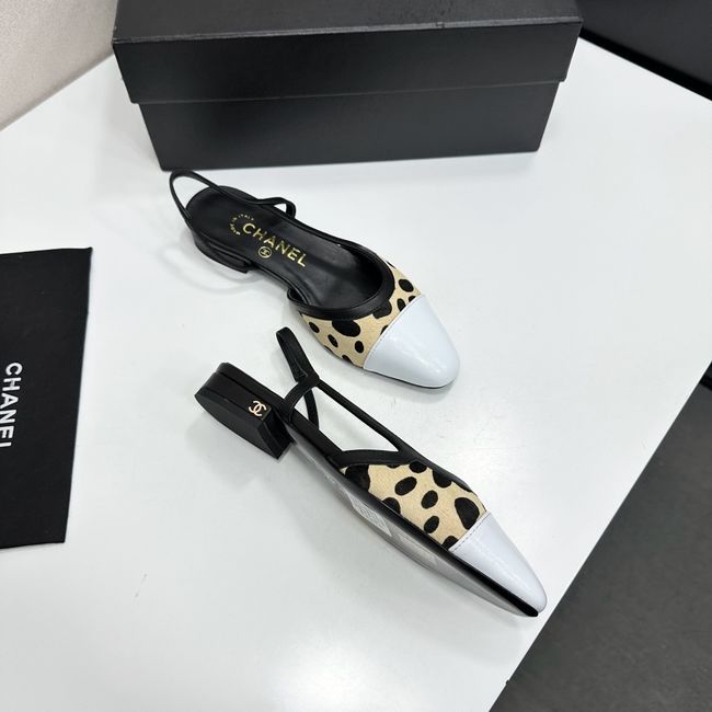 Chanel Slingbacks Lambskin & Mixed Fibers 65080-6 Chanel Slingbacks Lambskin & Mixed Fibers 65080-6