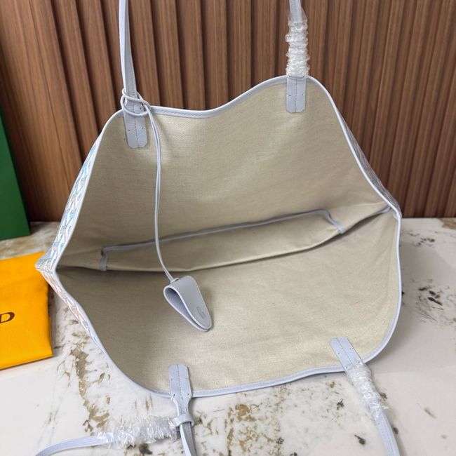 Goyard Goyardine canvas & Chevroches calfskin Large bag CL09P LIGHT BLUE Goyard Goyardine canvas & Chevroches calfskin Large bag CL09P LIGHT BLUE