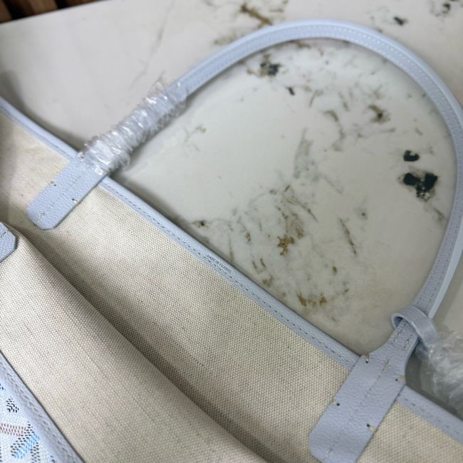 Goyard Goyardine canvas & Chevroches calfskin Large bag CL09P LIGHT BLUE Goyard Goyardine canvas & Chevroches calfskin Large bag CL09P LIGHT BLUE