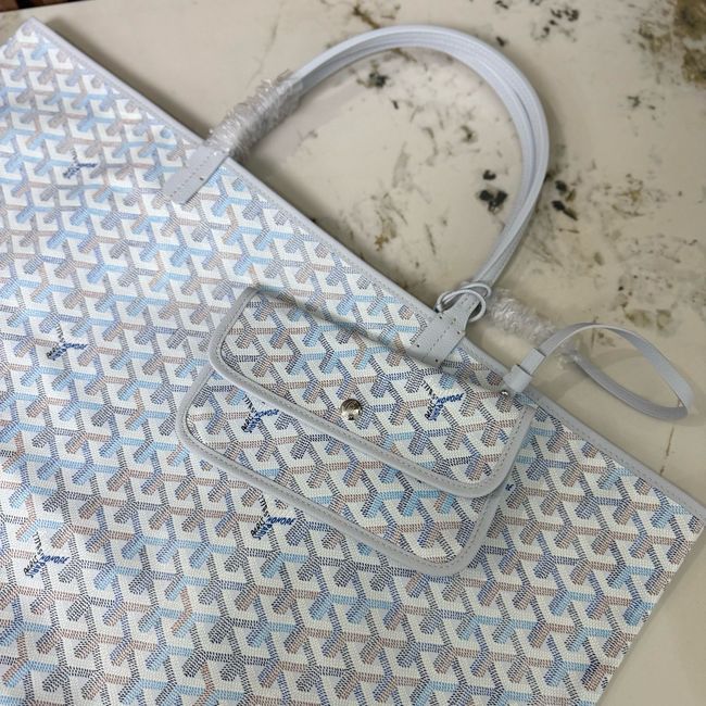 Goyard Goyardine canvas & Chevroches calfskin Large bag CL09P LIGHT BLUE Goyard Goyardine canvas & Chevroches calfskin Large bag CL09P LIGHT BLUE