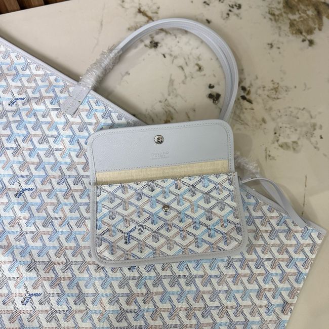 Goyard Goyardine canvas & Chevroches calfskin Large bag CL09P LIGHT BLUE Goyard Goyardine canvas & Chevroches calfskin Large bag CL09P LIGHT BLUE