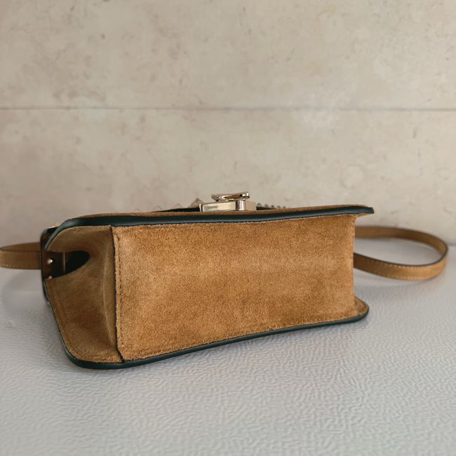 VALENTINO ROCKSTUD Small suede Shoulder Bag B0T76 brown