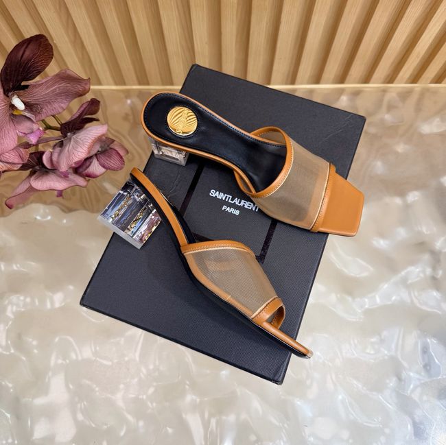 Yves saint Laurent SIP mule sandals in mesh and python 67092-6 Yves saint Laurent SIP mule sandals in mesh and python 67092-6
