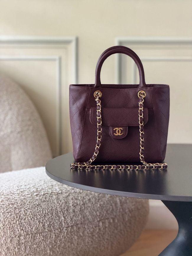 Chanel Small Shopping Bag AS6025 Burgundy