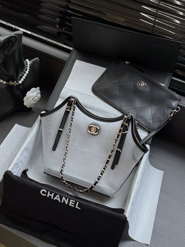 CHANEL Small Shopping Bag AS6015 Transparent & Black CHANEL Small Shopping Bag AS6015 Transparent & Black