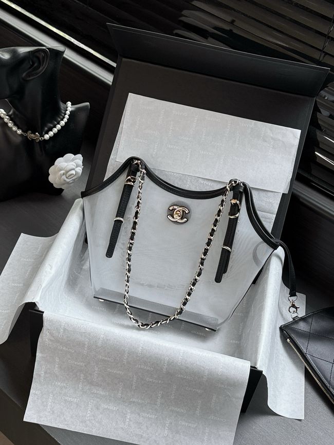 CHANEL Small Shopping Bag AS6015 Transparent & Black CHANEL Small Shopping Bag AS6015 Transparent & Black