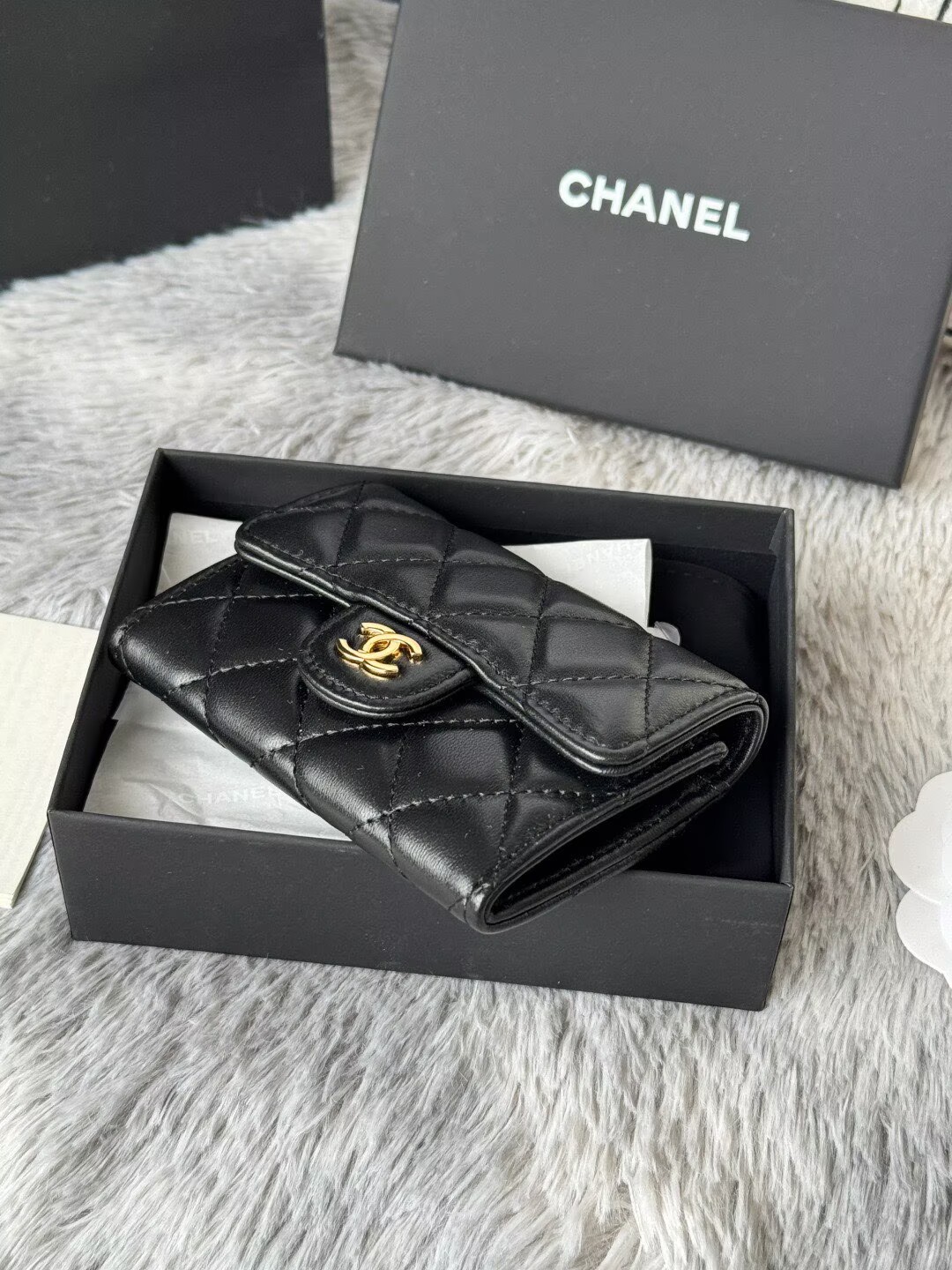 Chanel Original Leather Zipper Wallet 0219 Black Chanel Original Leather Zipper Wallet 0219 Black