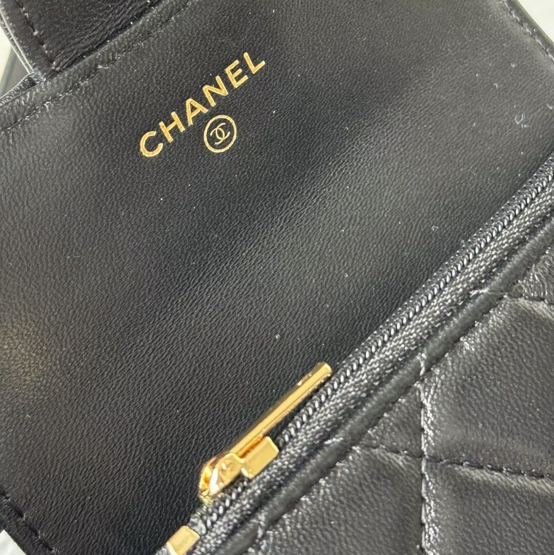 Chanel Original Leather Zipper Wallet 0219 Black Chanel Original Leather Zipper Wallet 0219 Black