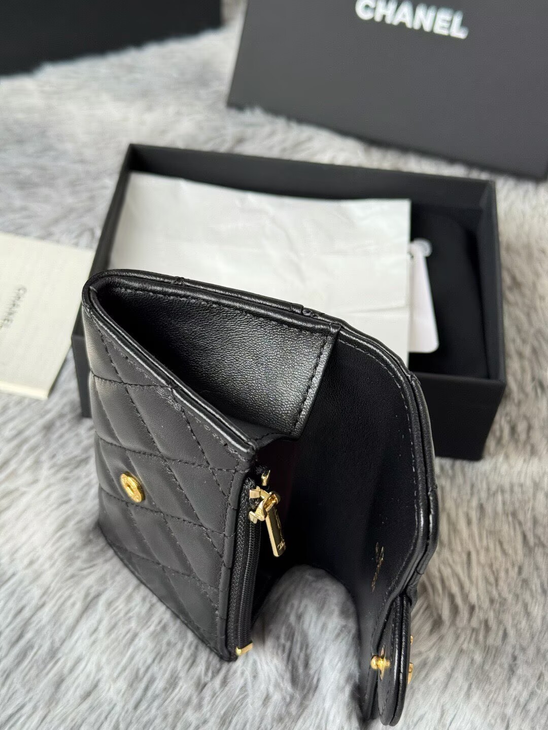 Chanel Original Leather Zipper Wallet 0219 Black Chanel Original Leather Zipper Wallet 0219 Black