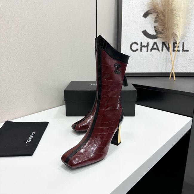 Chanel Mid-Calf Boots Shiny Calfskin 64176-1 Chanel Mid-Calf Boots Shiny Calfskin 64176-1