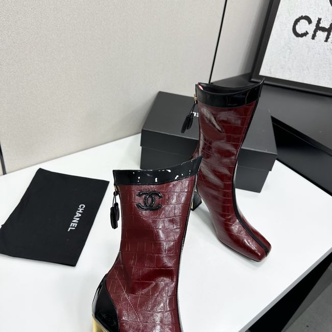 Chanel Mid-Calf Boots Shiny Calfskin 64176-1 Chanel Mid-Calf Boots Shiny Calfskin 64176-1