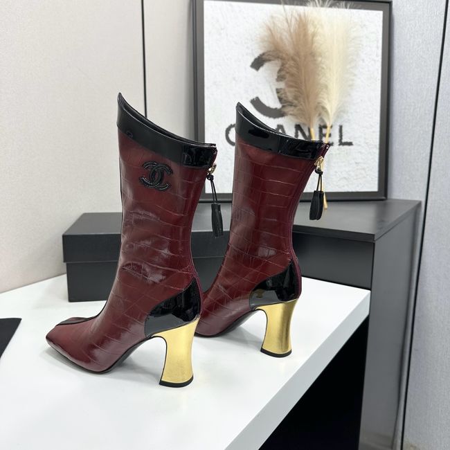 Chanel Mid-Calf Boots Shiny Calfskin 64176-1 Chanel Mid-Calf Boots Shiny Calfskin 64176-1
