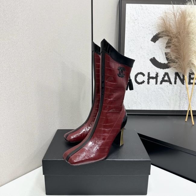 Chanel Mid-Calf Boots Shiny Calfskin 64176-1 Chanel Mid-Calf Boots Shiny Calfskin 64176-1