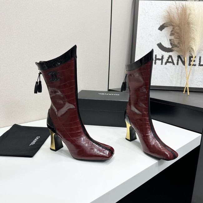 Chanel Mid-Calf Boots Shiny Calfskin 64176-1 Chanel Mid-Calf Boots Shiny Calfskin 64176-1