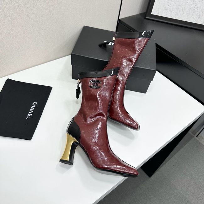 Chanel Mid-Calf Boots Shiny Calfskin 64176-1 Chanel Mid-Calf Boots Shiny Calfskin 64176-1